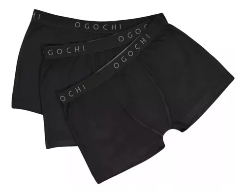 KIT BOXER OG MALHA COM ELASTANO PRETO OGOCHI