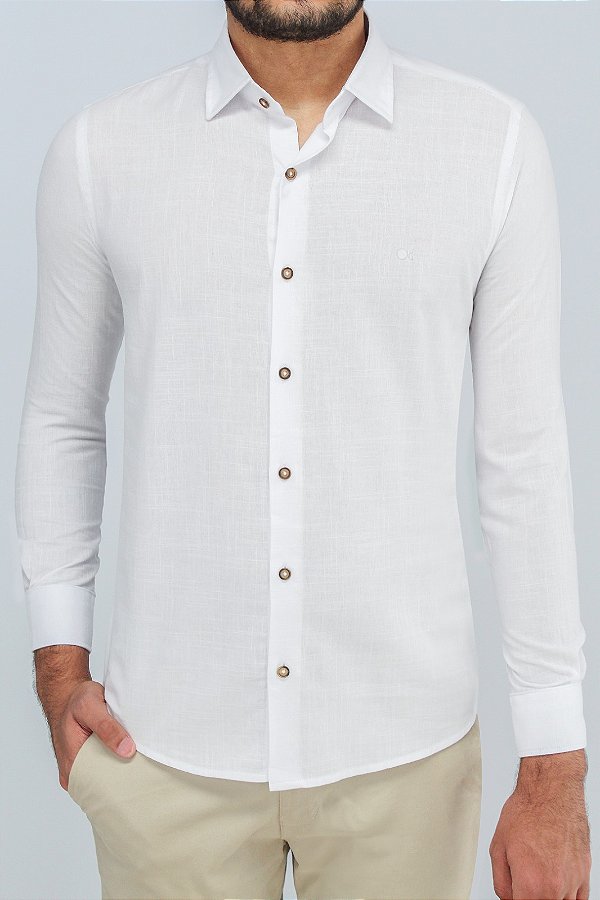 CAMISA ML CASUAL SLIM FLAME BRANCO OGOCHI