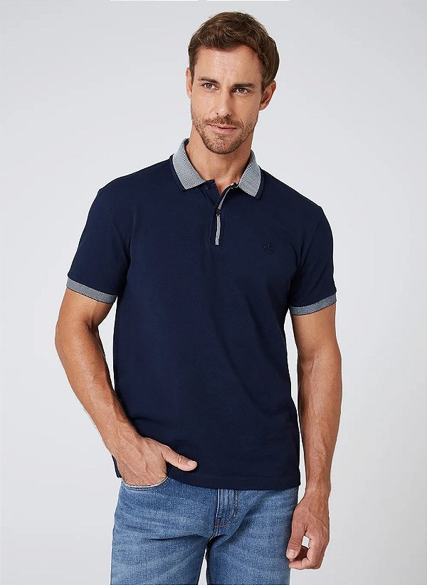 POLO MC RETILINEAS LISTRADAS AZUL MARINHO DUDALINA