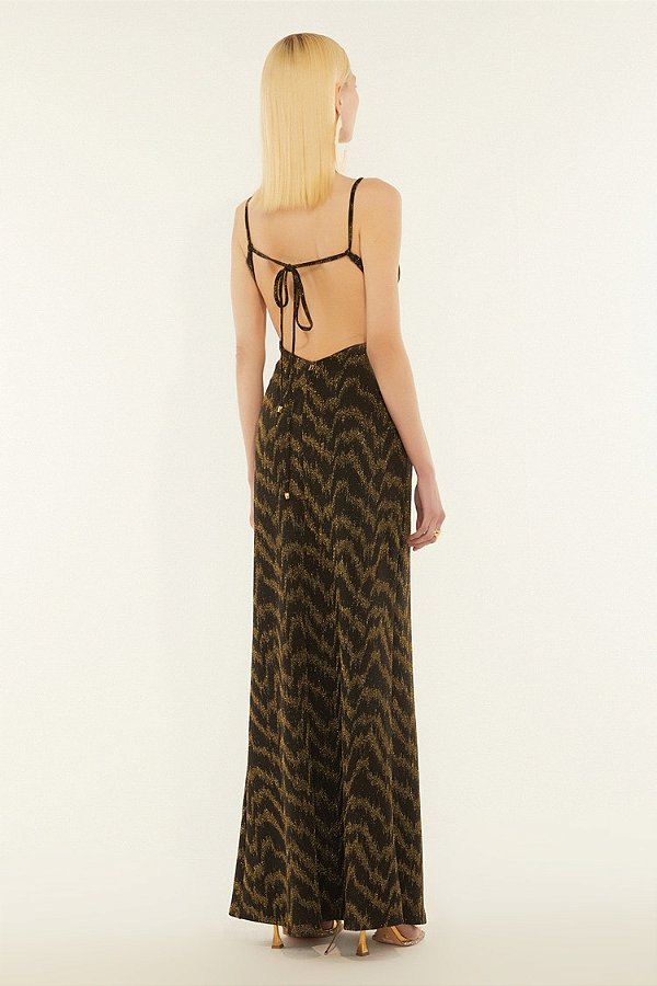 VESTIDO LONGO COM FENDA DIMY