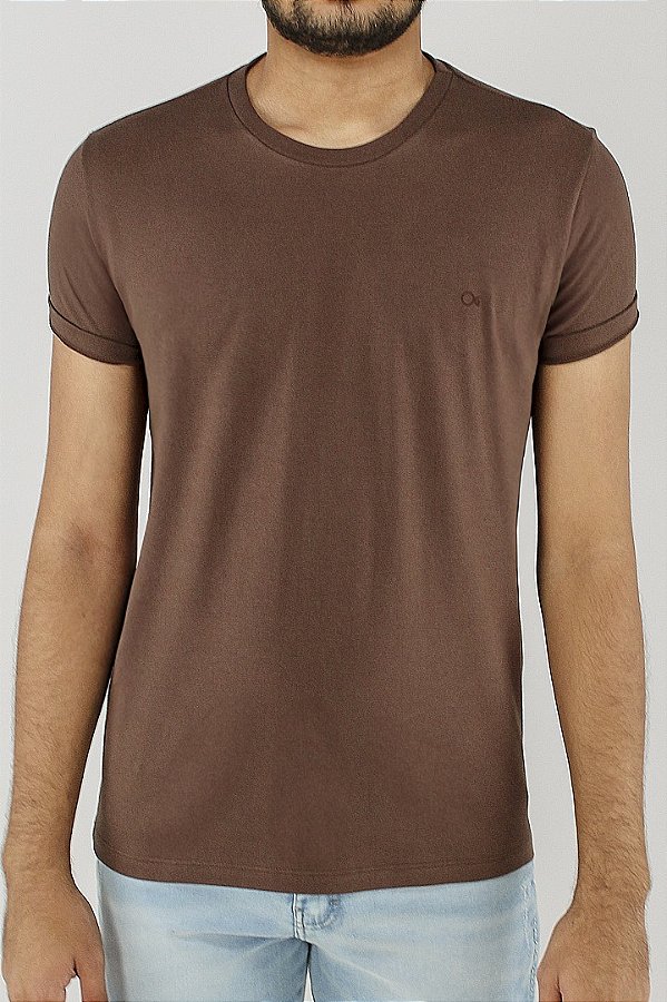 CAMISETA MC ESSENCIAL SLIM MARROM -OGOCHI