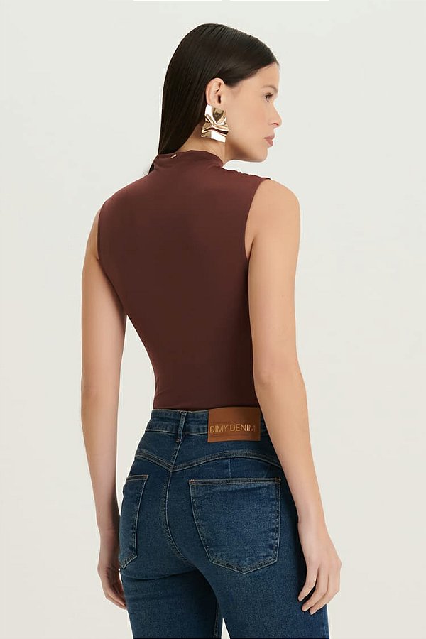 BLUSA GOLA ALTA COM FRANZIDOS - DIMY