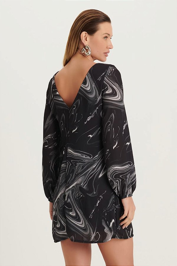 VESTIDO MARMORIZADO BLACK - DIMY