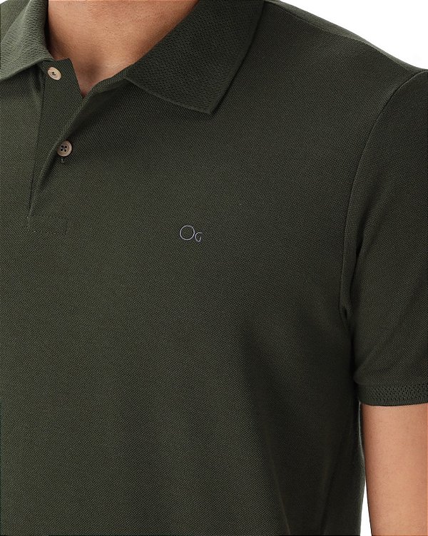 POLO MC ESSENCIAL SLIM PIQUET - VERDE OGOCHI