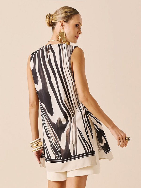 BLUSA ESTAMPA DE ZEBRA AQUARELADA DIMY