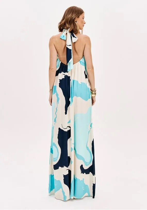 VESTIDO LONGO FRENTE UNICA ESTAMPADO LP
