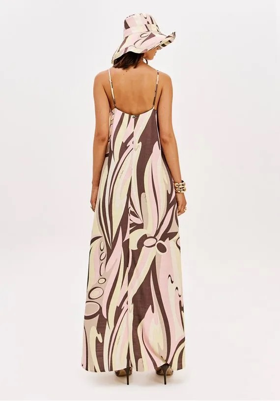 VESTIDO SUPER MIDI ESTAMPADO LANÇA PERFUME