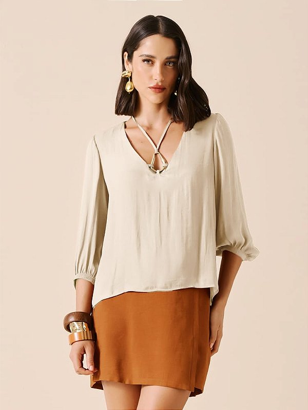 BLUSA FEMININA COM AVIAMENTO - DIMY