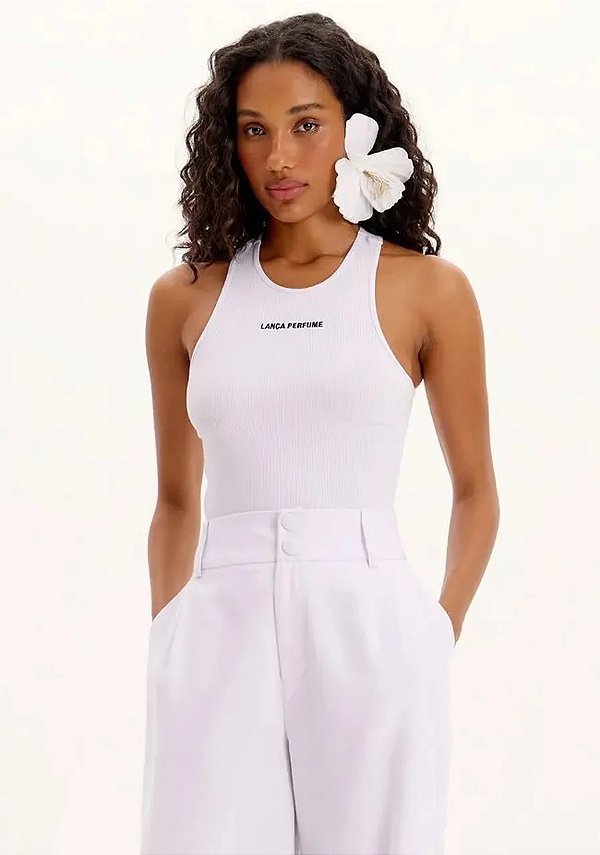 REGATA CANELADA BASICA AZUL LANÇA PERFUME