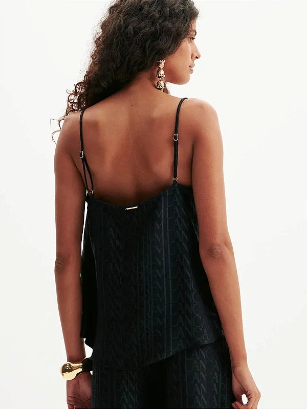 BLUSA DE ALCA SIGNATURE LANÇA PERFUME PRETO