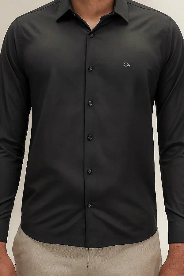 CAMISA ML ESSENCIAL SLIM PRETO OGOCHI 1521172