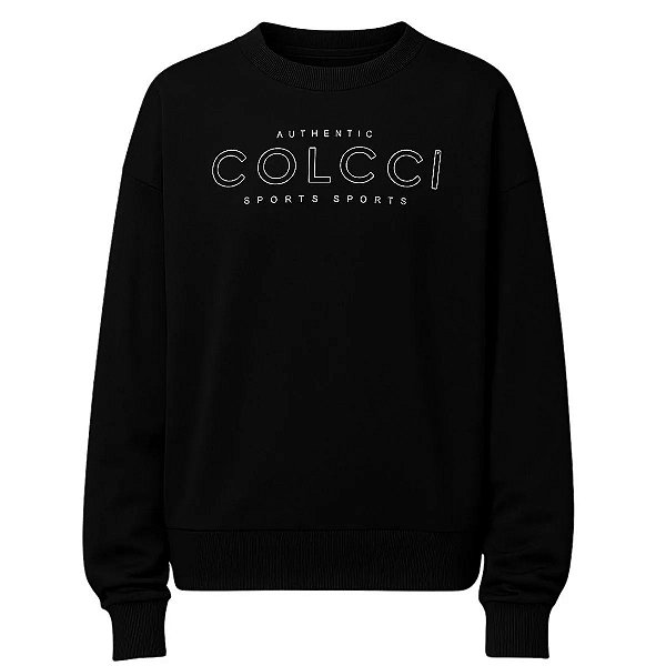 BLUSAO MOLETOM PRETO -COLCCI SPORT