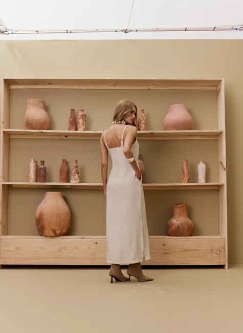 VESTIDO FEMININO SUPER MIDI COM DETALHES EM CORDAO DIMY