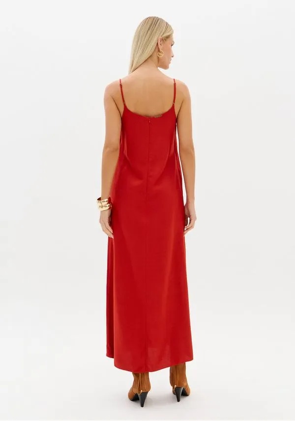 VESTIDO SUPER MIDI DE ALCAS LANÇA PERFUME