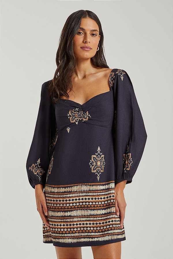 VESTIDO CURTO EST BARRADO  0939702 MY PLACE