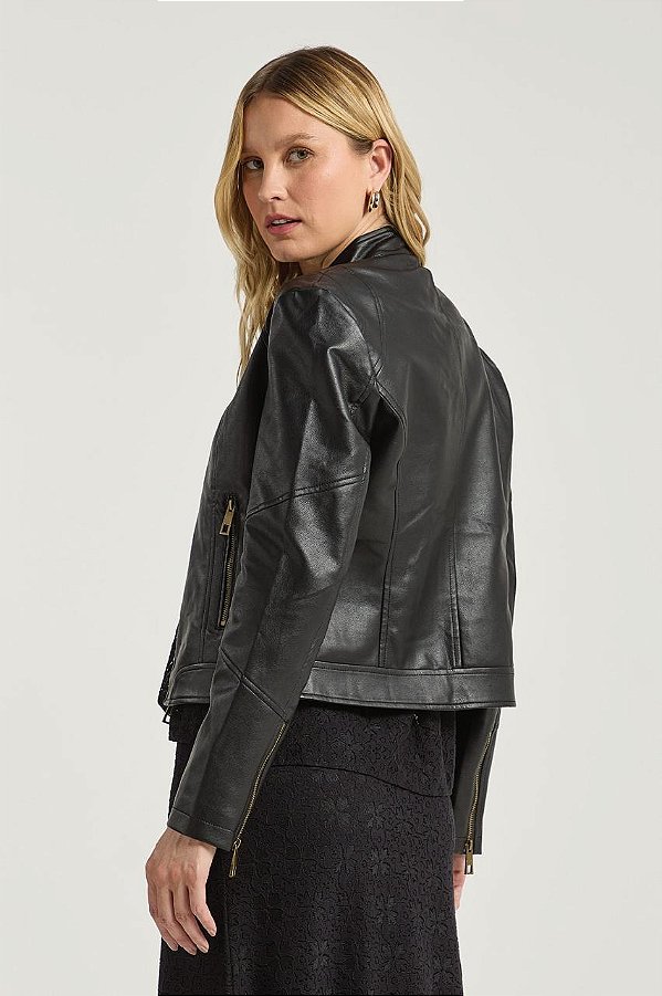 JAQUETA ZIPER PRETO MY PLACE