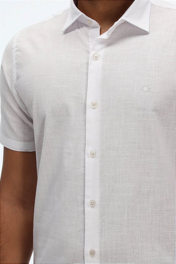 CAMISA MC SLIM CASUAL FLAME OGOCHI BRANCA