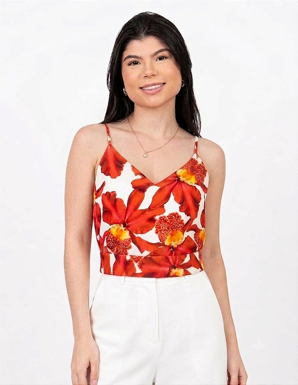 BLUSA DE ALCA ESTAMPADA LANÇA PERFUME
