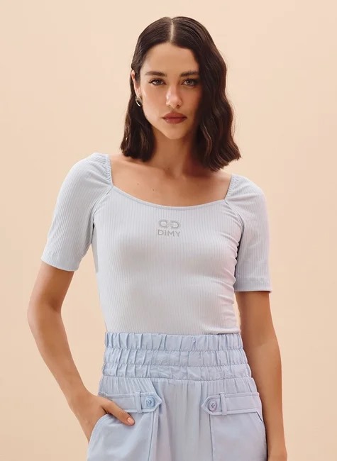 BLUSA CANELADA - AZUL CYBER DIMY