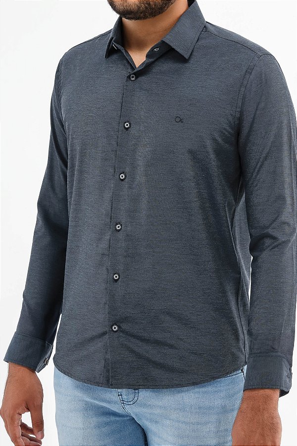 CAMISA ML SLIM ESSENCIAL CINZA OGOCHI