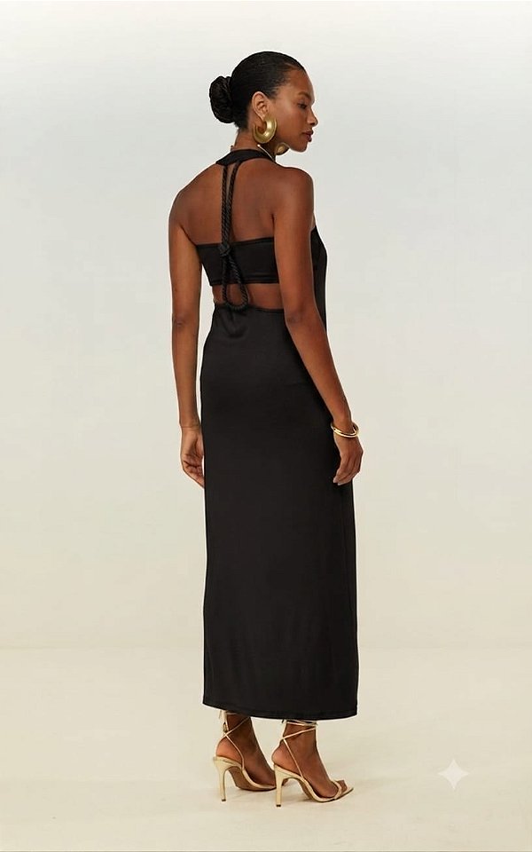VESTIDO REGATA COM DETALHE CORDA PRETO DIMY