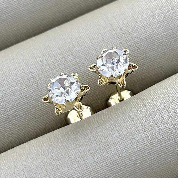Brinco Ponto de Luz de Zircônia em Flor - Banhado em Ouro 18k
