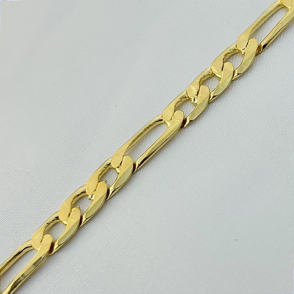 Pulseira Masculina Malha 3x1 - Banhado em Ouro 18k