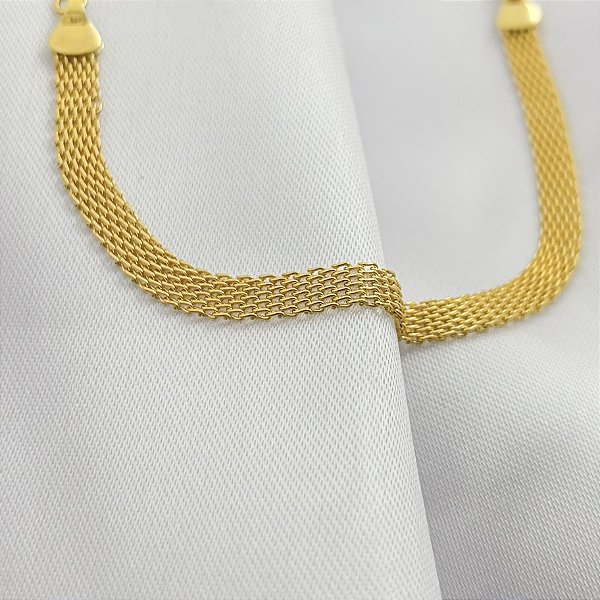 Pulseira de Esteira - Banhado em Ouro 18k