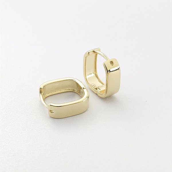 Brinco Click Quadrado – Banhado em Ouro 18K