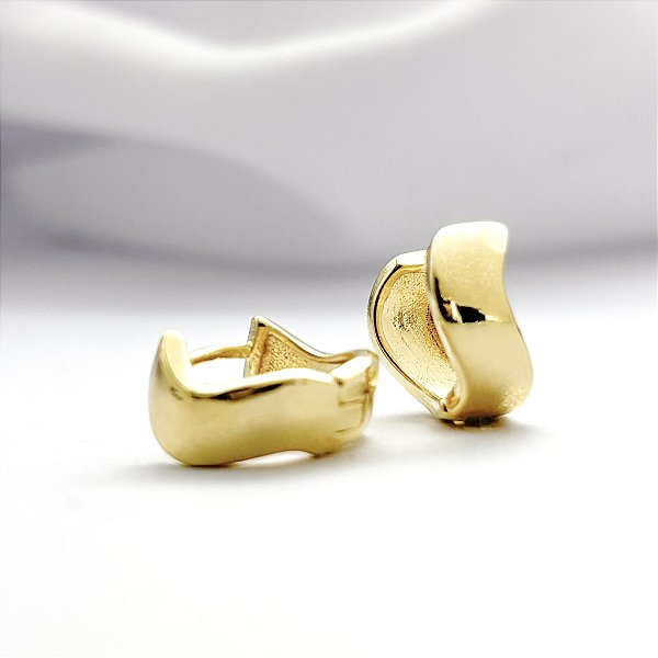 Brinco Argola Ondulado Orgânico – Banhado em Ouro 18K