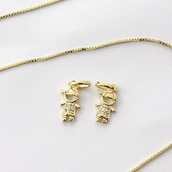 Colar Filho e Filha com Zircônias – Banhado em Ouro 18K