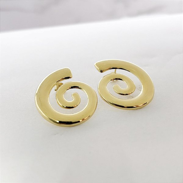 Brinco Espiral Caracol – Banhado em Ouro 18K