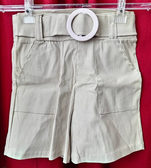 Short de bengaline com cinto