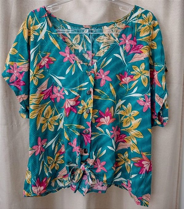 Blusa amarração estampada