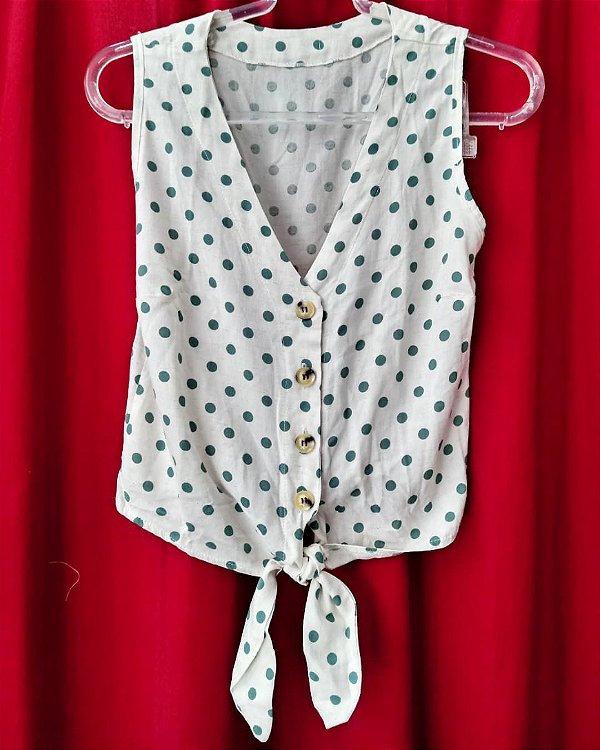 Blusa amarração bolinhas