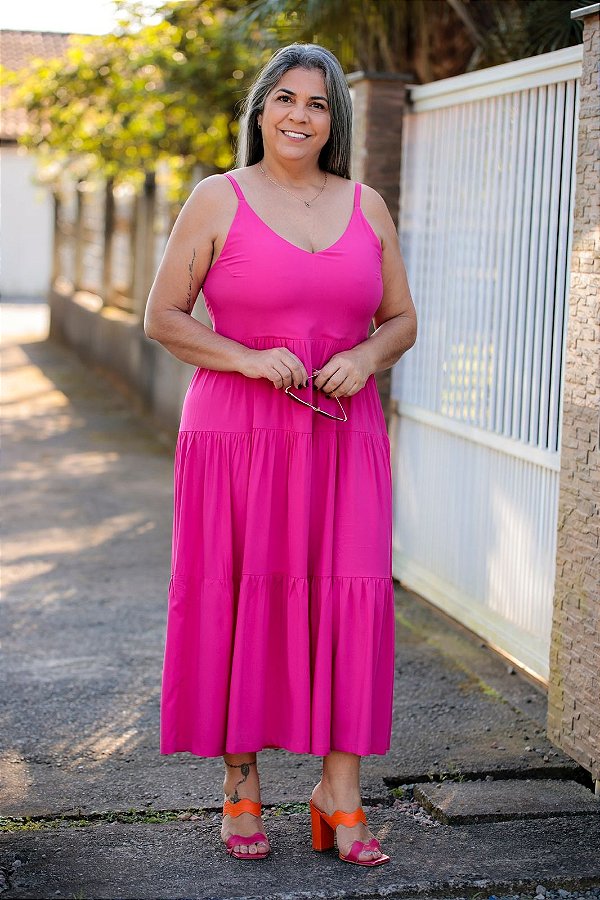 Vestido Feminino Midi Mada Pink