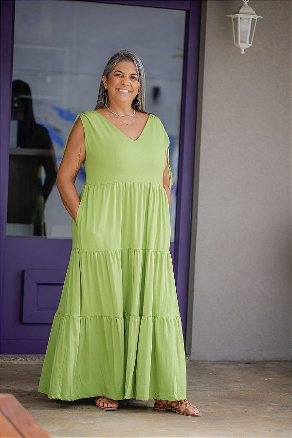 Vestido Feminino Longuete Vana Verde