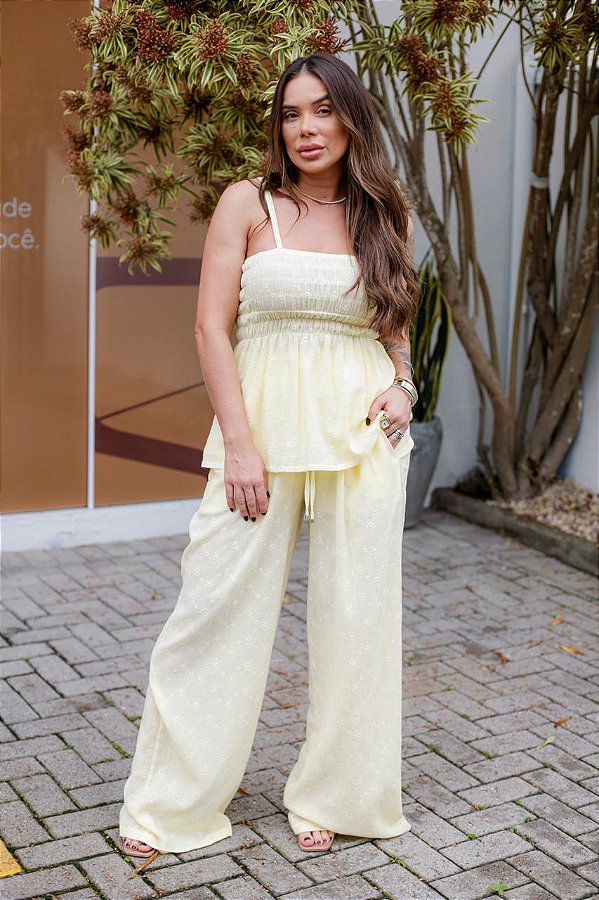 Conjunto Feminino Dalila amarelo manteiga