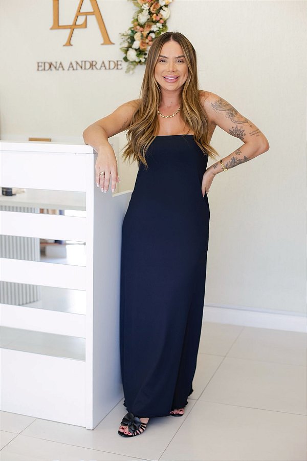 Vestido Feminino Longo Sue Preto