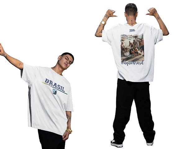 Camiseta Oversized Branca Al'fa Vok + Walkcast - #AquiÉBrasil