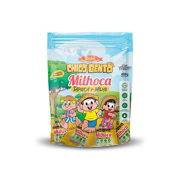 Milhoca Chico Bento 400g Com 5 Sachês Individuais de 80g - TAPIOCA + CUSCUZ
