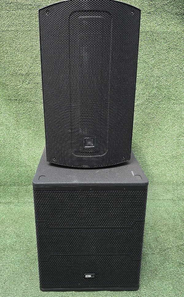 Kit Caixa de Som + Subwoofer Ativos de 18 polegadas com Bluetooth - LOCAÇÃO
