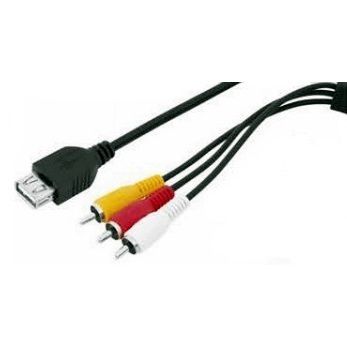 Cabo Usb X Av 3 Rca Audio E Vídeo Tv 1,5 M