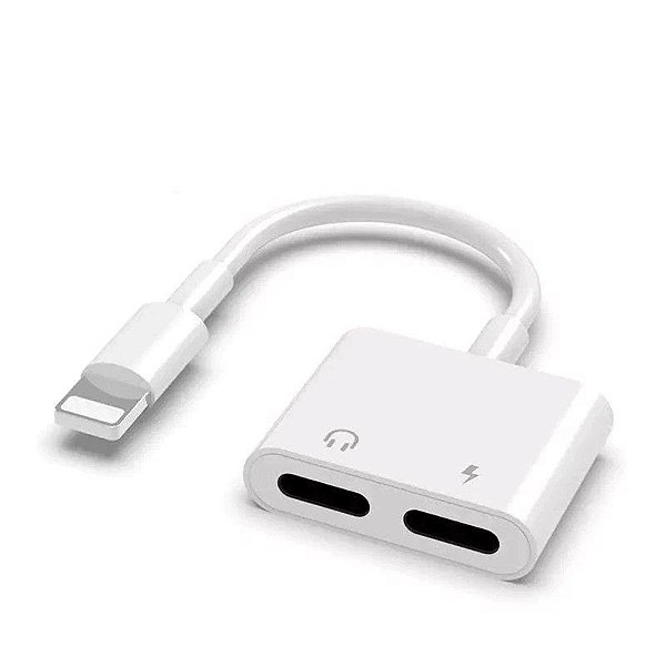 Cabo Adaptador iOs Duplo Fone E Carregador Compatível Com IPhone 7/8/XR/11 Tipo -C