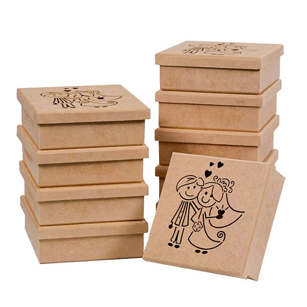 Kit 10 caixas de lembrancinhas para casamento tamanho 15X15X5 cm