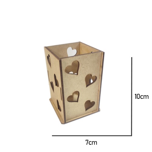 Porta Canetas/Lápis Coração em MDF