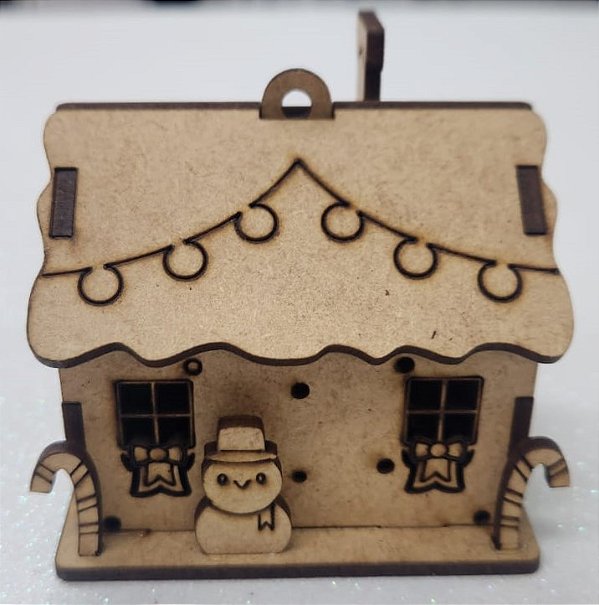 Mini Casinha de MDF Boneco de Neve