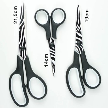 Kit com 3 tesouras - Zebra