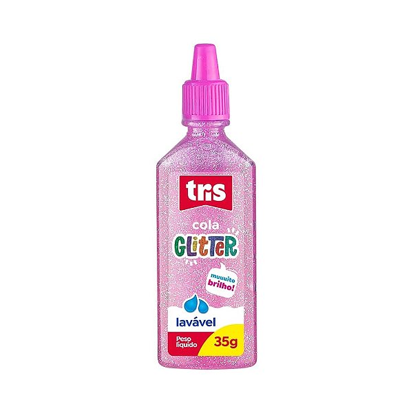 Cola Glitter 35G Tris - Cor Rosa