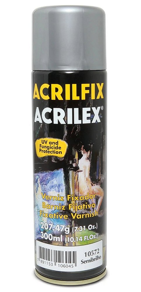 Verniz Spray Semibrilhante 300ml Acrilex - Acrilfix